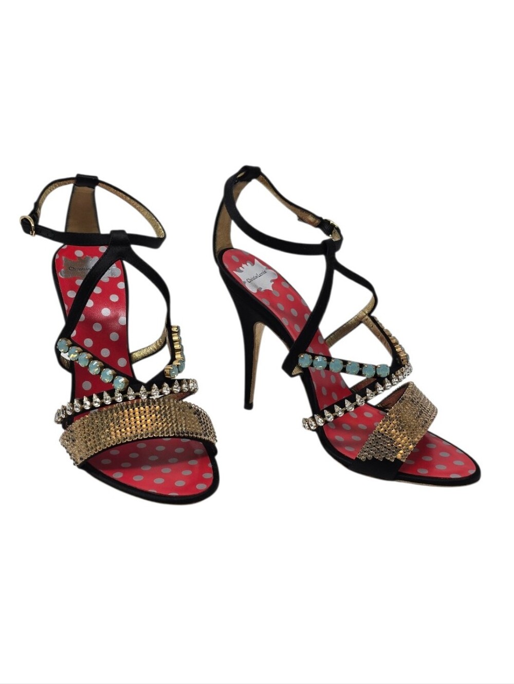 NIB Vintage Christian Lacroix Jeweled Beaded Satin Stiletto Heels EU 37